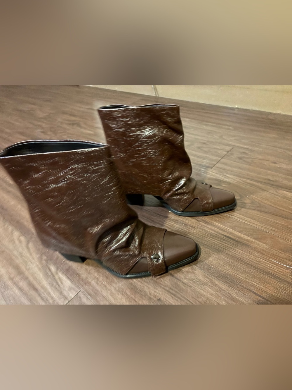 Women's Brown Leather Mid-Calf Boots